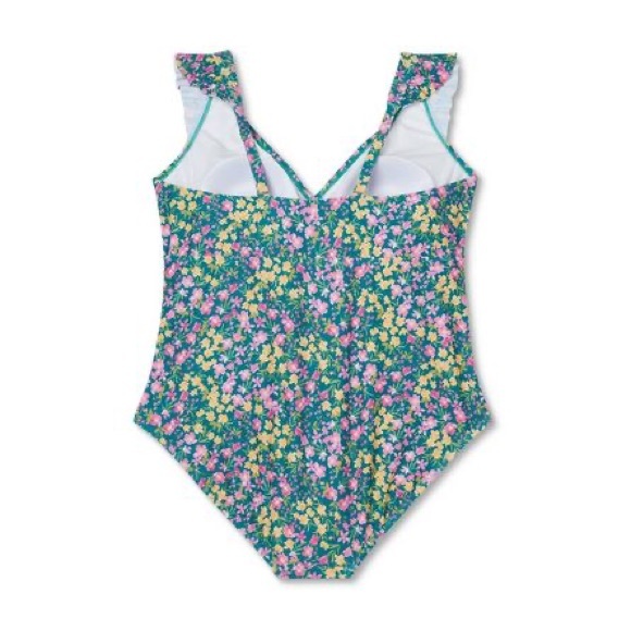 Ruffle Shoulder Ruched Full Coverage Swimsuit - Picture 4 of 15